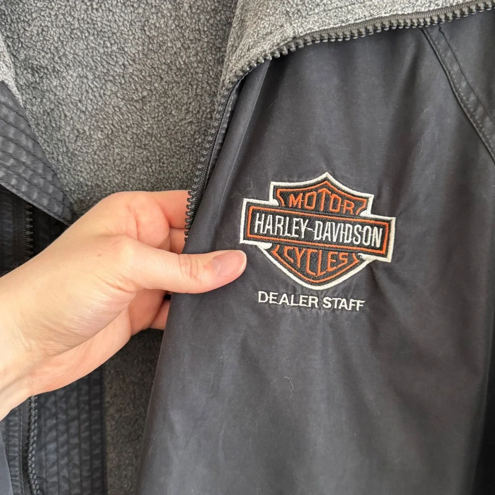 VTG Y2K WearGuard Harley-Davidson Dealer Staff Jacket Black Fleece Lined‎ Mens M